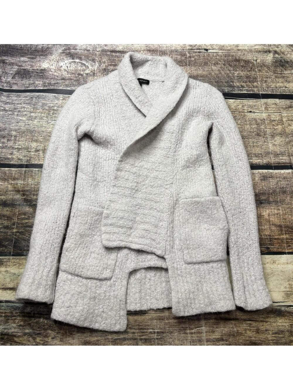 Banana Republic Cardigan Sweater Womens Small Wool Alpaca Blend Open Shawl